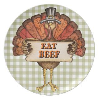 Funny Thanksgiving Turkey / Eat Beef Plate