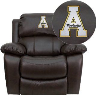 Appalachian State Mountaineers Embroidered Brown Leather Rocker Recliner  