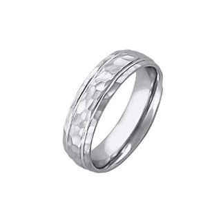 Sterling Silver 6mm Double Hammered Wedding Band (Size 7 16 Available) Jewelry