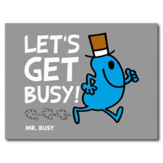 Let's Get Busy (white text) Post Cards