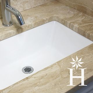 Highpoint Collection White 19x11 inch Undermount Ceramic Vanity Sink HIGHPOINT COLLECTION Bathroom Sinks