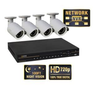 Q SEE Platinum Series 4 Channel NVR with 1TB Capacity and (4) HD 720 IP Indoor/Outdoor Cameras, 100 ft. Night Vision QC804 461 1