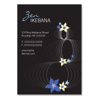 Blue Plumeria Frangipani Ikebana Stylish Blooms Business Card Template