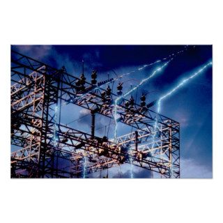 Electrical power substation poster