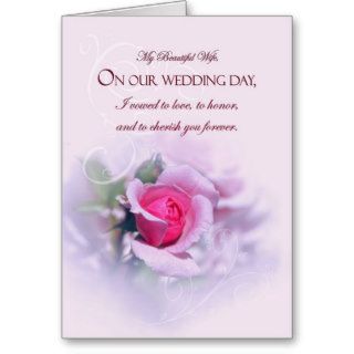 Sentimental Wife Wedding Anniversary Pink Rose Cards