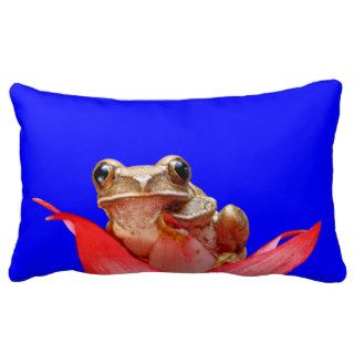 Cute Little Frog True Blue Pillow
