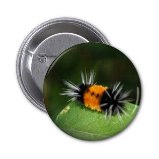 Fuzzy Orange and Black Bug Button