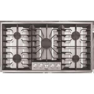 Whirlpool Gold 36 in. Gas Cooktop in Stainless Steel with 5 Burners Including Power Burners GLS3665RS