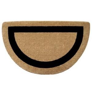Creative Accents Single Picture Frame Black 22 in. x 36 in. Half Round HeavyDuty Coir Door Mat 02052