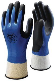 Showabest Size 7 Black And Blue Nitrile 377 Atlas Coated Work Gloves