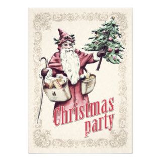 Vintage Santa Claus Christmas Party invitation