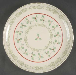 Pfaltzgraff Merriweather Christmas Dinner Plate, Fine China Dinnerware   Green &