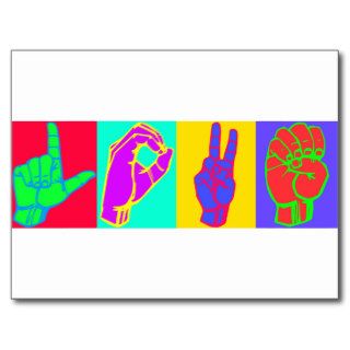 Sign Language LOVE Andy Warhol Postcards