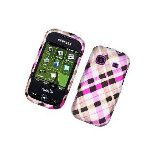 Samsung Trender M830 SPH M380 Pink Brown Plaid Cover Case Cell Phones & Accessories