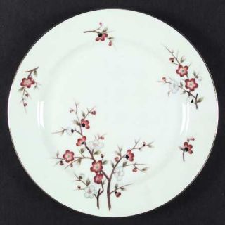 Noritake Brenda Dinner Plate, Fine China Dinnerware   Rust & White Flower Branch