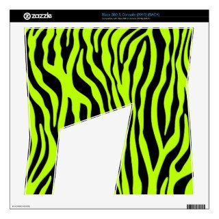 Ladybug on Chartreuse Zebra Stripes Animal Print Xbox 360 S Skin
