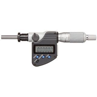 Mitutoyo 350 382 10 Digimatic LCD Micrometer Head, 0 1"/0 25.4mm Range, 0.001mm/0.00005" Graduation, +/ 0.002mm & +/ 0.0001" Accuracy, Ratchet Stop Thimble, Clamp Nut, Flat Face, IP65