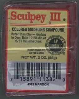 Sculpey III #382 Maroon Modeling Compound 2 Oz.