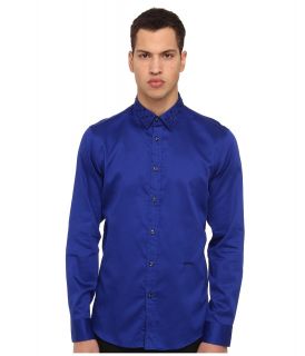 Just Cavalli L/S Slim Fit Button Up Mens Long Sleeve Button Up (Blue)