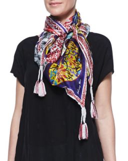 Womens Patchwork Silk Scarf   Johnny Was Collection