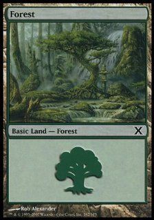 Magic the Gathering Forest (382) (Foil)   10th Edition Toys & Games