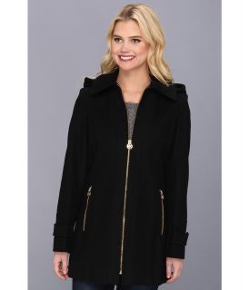 MICHAEL Michael Kors Zip Coat w/ Hood M120958A74 Womens Coat (Black)