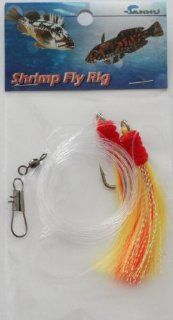 Shrimp Fly Rigged   Size 5/0   Yellow/Red   20 Packs   Item # 382  Fishing Bait Rigs  Sports & Outdoors