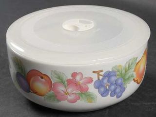 Epoch Market Day Small Serve & Store Bowl with Lid, Fine China Dinnerware   Baro