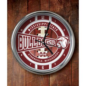 Mississippi State Bulldogs Chrome Clock