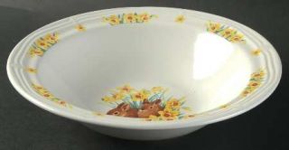 Domestications Doe2 9 Round Vegetable Bowl, Fine China Dinnerware   Yellow Flow