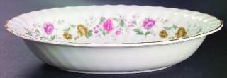 Royal Doulton Rosell 10 Oval Vegetable Bowl, Fine China Dinnerware   Pink And T