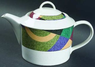 Studio Nova Impulse Teapot & Lid, Fine China Dinnerware   Geometric Design On Ri