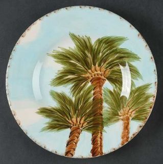Tabletops Unlimited Baja Salad Plate, Fine China Dinnerware   Palm Trees,Smooth,