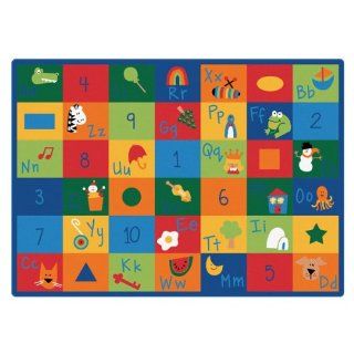 Learning Blocks Rug   Rectangle   8' 4"W x 11' 8"L   Primary Colors  Area Rugs  Baby