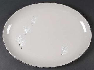 Pickard Gossamer 15 Oval Serving Platter, Fine China Dinnerware   White Feather