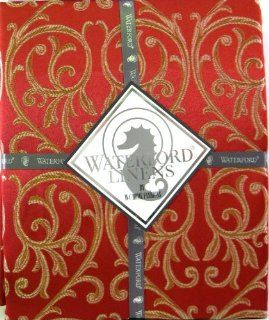 Waterford Table Linens Set of Four Cloth Napkins, Anya Red Damask  