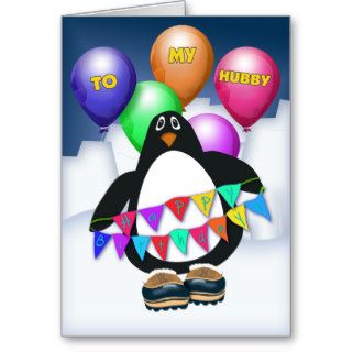 Happy Birthday Hubby, Cute Penguin Cards
