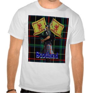 Scottish piper on tartan t shirts