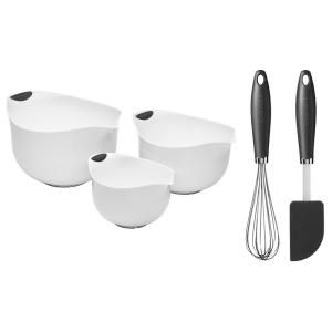 Cuisinart White Mixing Bowl Set with Spatula and Whisk CTG 003 B2GW