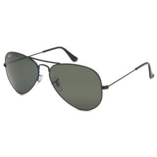 Aviator Classic Sunglasses Black/Crystal Green Solid One Size For Men 24