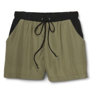 Mossimo Womens Woven Colorblock Shorts   Tanglewood Green S