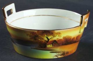 Noritake Tree In The Meadow Open Butter Tub, Fine China Dinnerware   Tree Behind