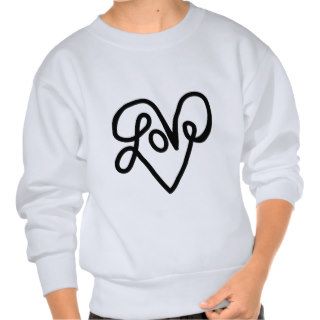 Love Typography Text Art Pullover Sweatshirts