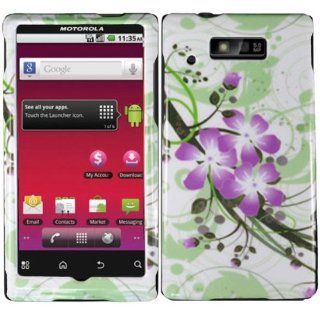 Virgin Mobile Motorola Triumph WX435 Hard Cover Case Green Lily Cell Phones & Accessories