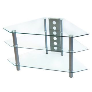 Corner Tv Stand Walker Edison Glass Corner TV Stand   Clear/Chrome (44)