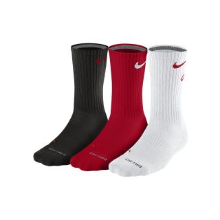 Nike 3 pk. Dri FIT Crew Socks, Red/Black, Mens