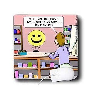 mp_2315_1 Londons Times Funny Medicine Cartoons   Smiley Face Buys St. John s Wort   Mouse Pads Computers & Accessories