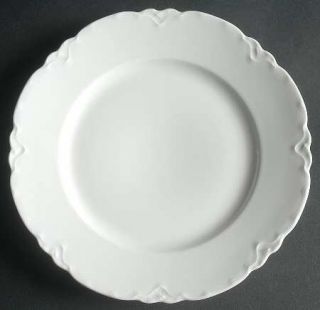 Habsburg Hab2 Luncheon Plate, Fine China Dinnerware   All White, Scalloped, Embo