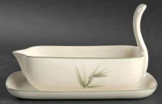 Winfield Bamboo (Round) Gravy Boat & Underplate (Relish), Fine China Dinnerware