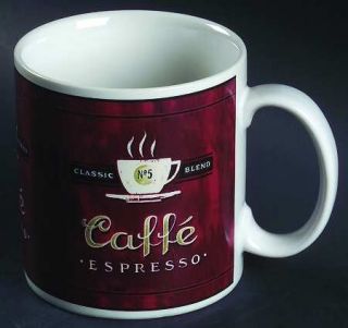 Sakura Coffee Break Mug, Fine China Dinnerware   Labels Of Coffee, Smooth, No Tr